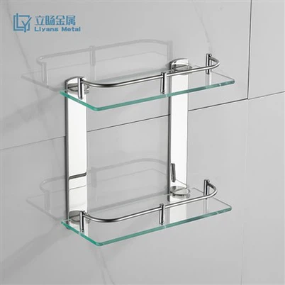 Glasregal mit 2 Ebenen