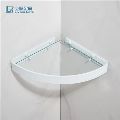 Weißes Eck-Duschregal